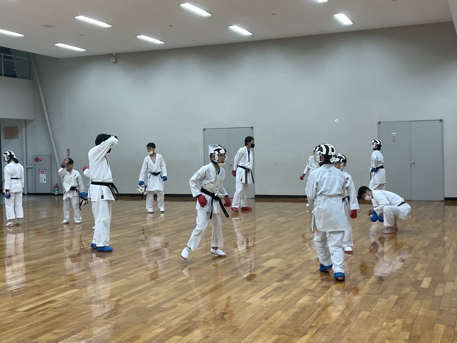 体育館での練習風景